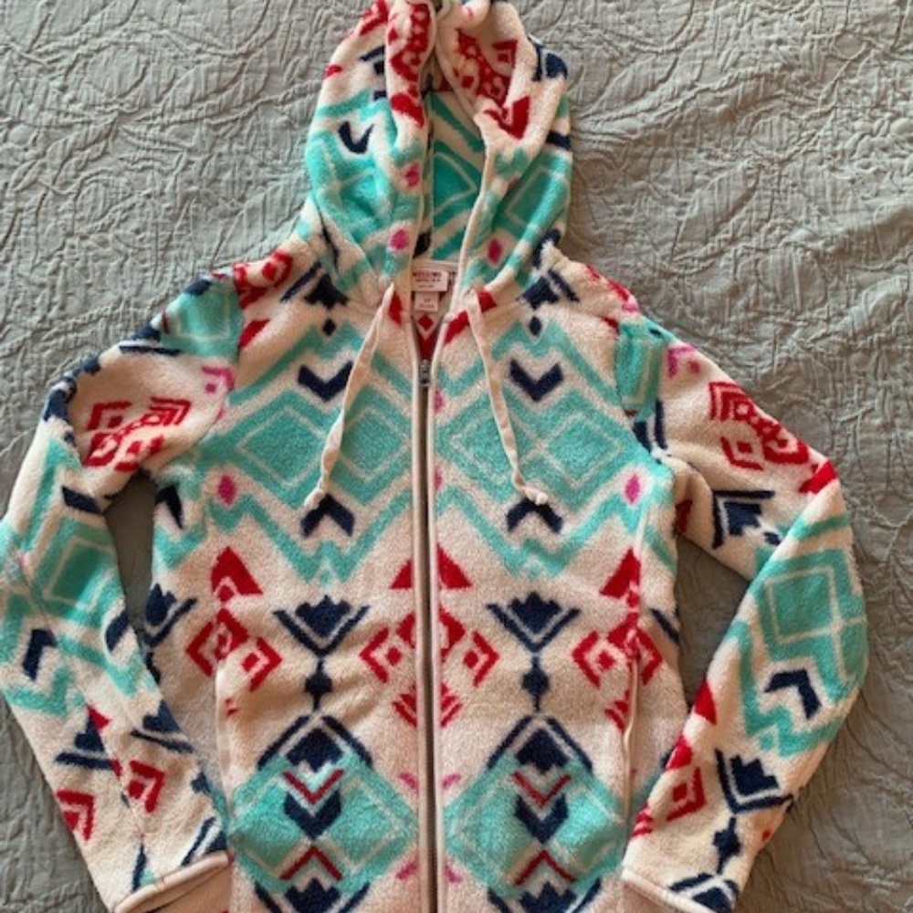 Mossimo Aztec Print Fleece Zip Front Hoodie